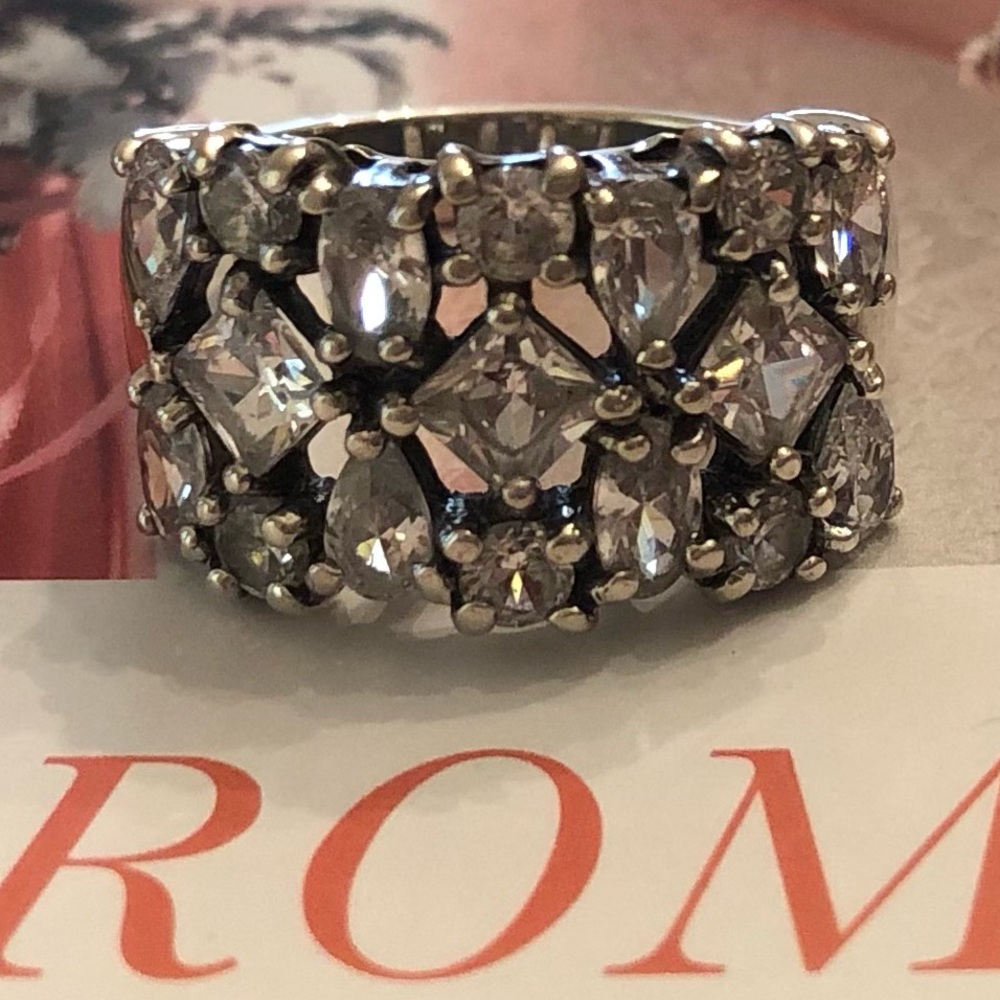 Vintage Silpada Sterling Silver Cubic Zirconia Cosmo Ring R2385 Size 7
